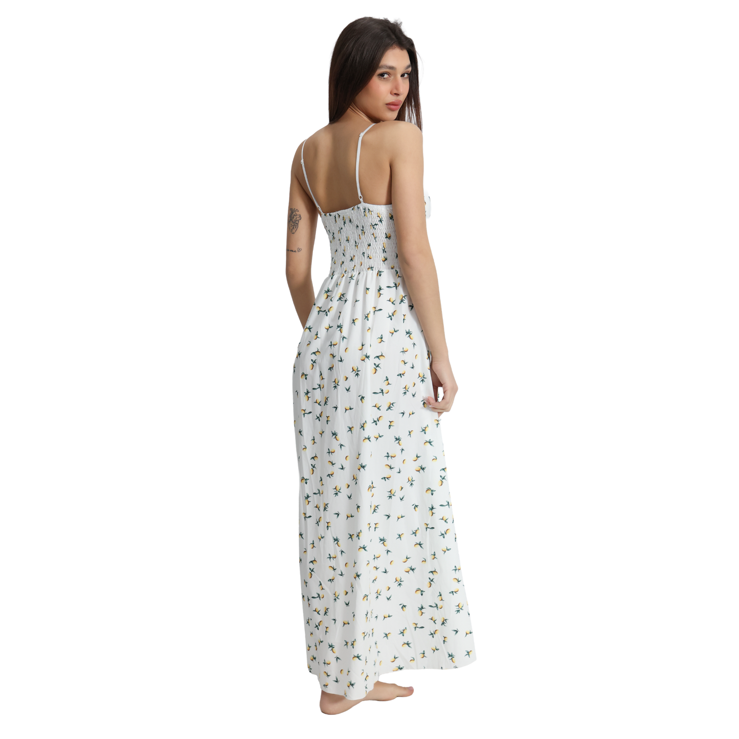 Vestito lungo con spacco in diverse fantasie - VEST186