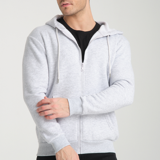 Felpa con Cappuccio e Cerniera Snow Melange - Interno Felpato - Felpa 40