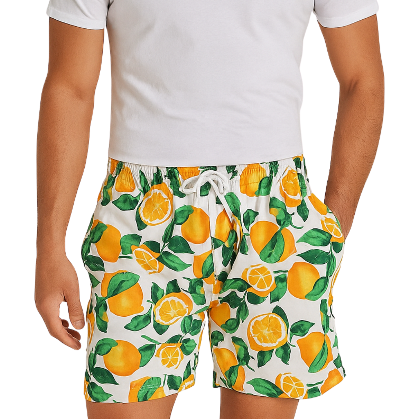 Pantaloncino Uomo Full Print - Lemon White - VEST 176