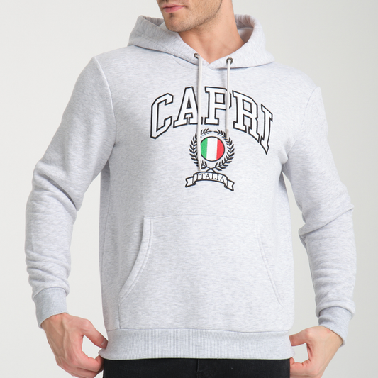 Felpa con Cappuccio Hoodie Capri Snow Melange – Interno Felpato - Felpa 23