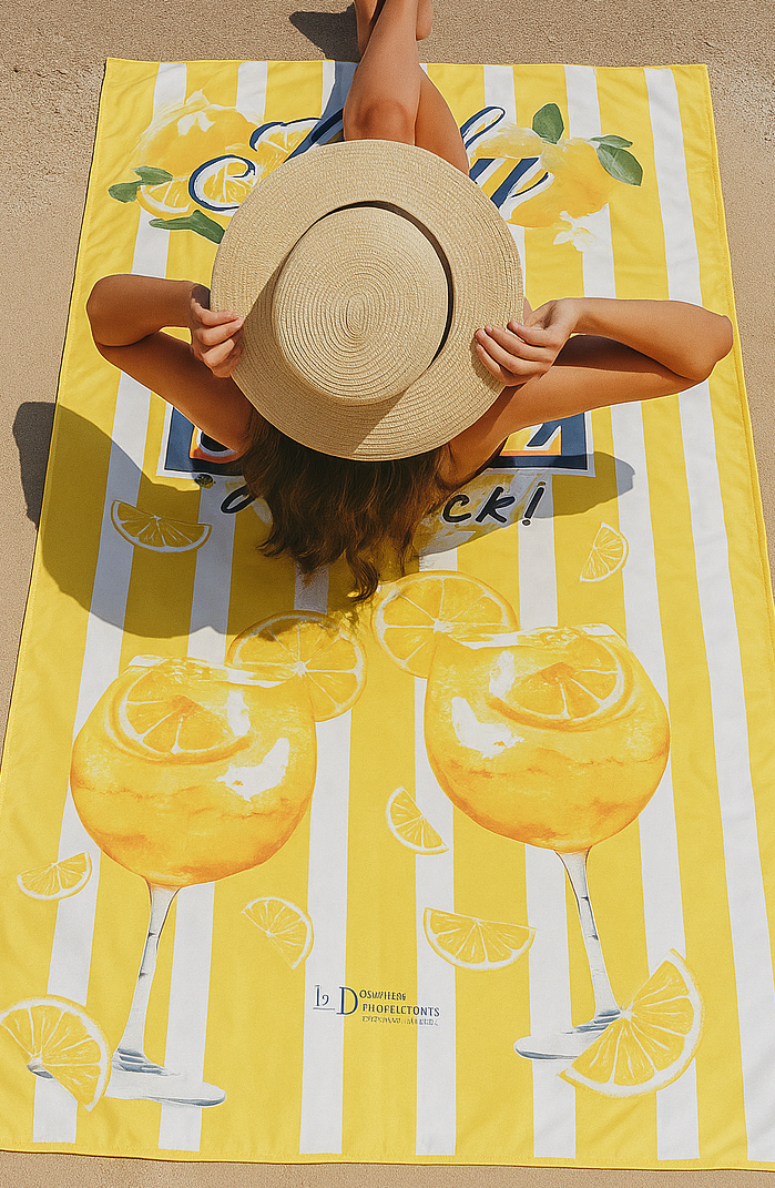 Telo Mare Full Print – It's SPRITZ 'o Clock- Colorato, Pratico e di Tendenza - TM66