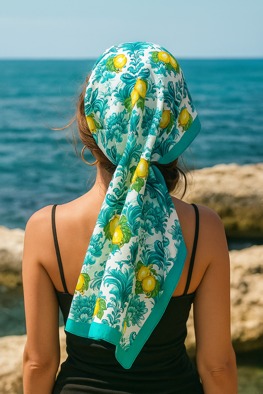Foulard - Onda di Limoni Verde - VAR 21 - 02