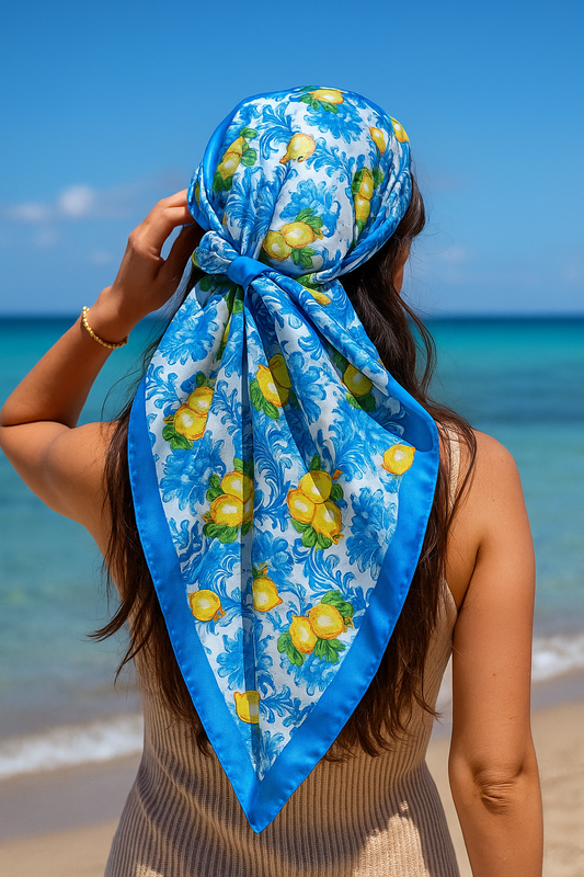 Foulard - Onda di Limoni Blu - VAR 21 - 03