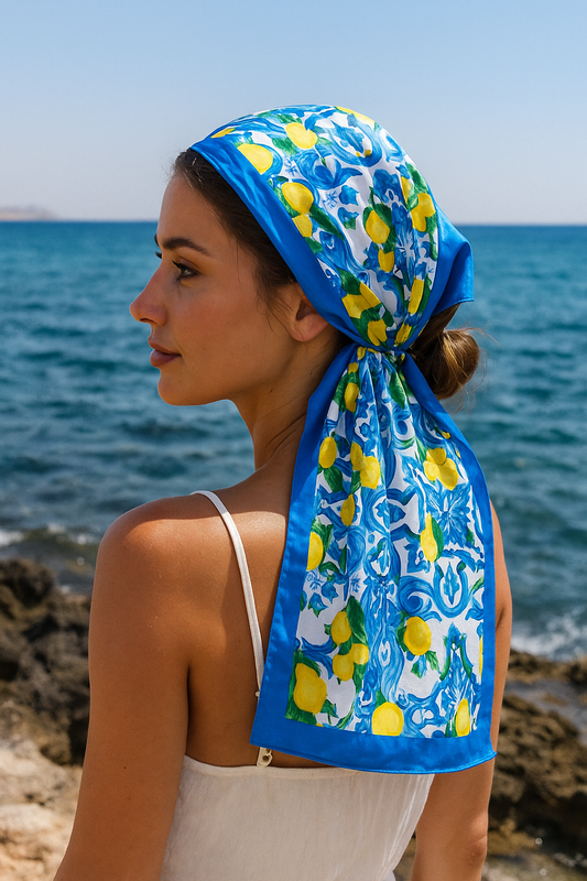 Foulard - Maiolica di Limoni Blu - VAR 21 - 05