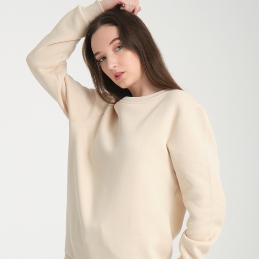 Felpa Butter Yellow Girocollo - Interno Felpato - Felpa 38 Donna