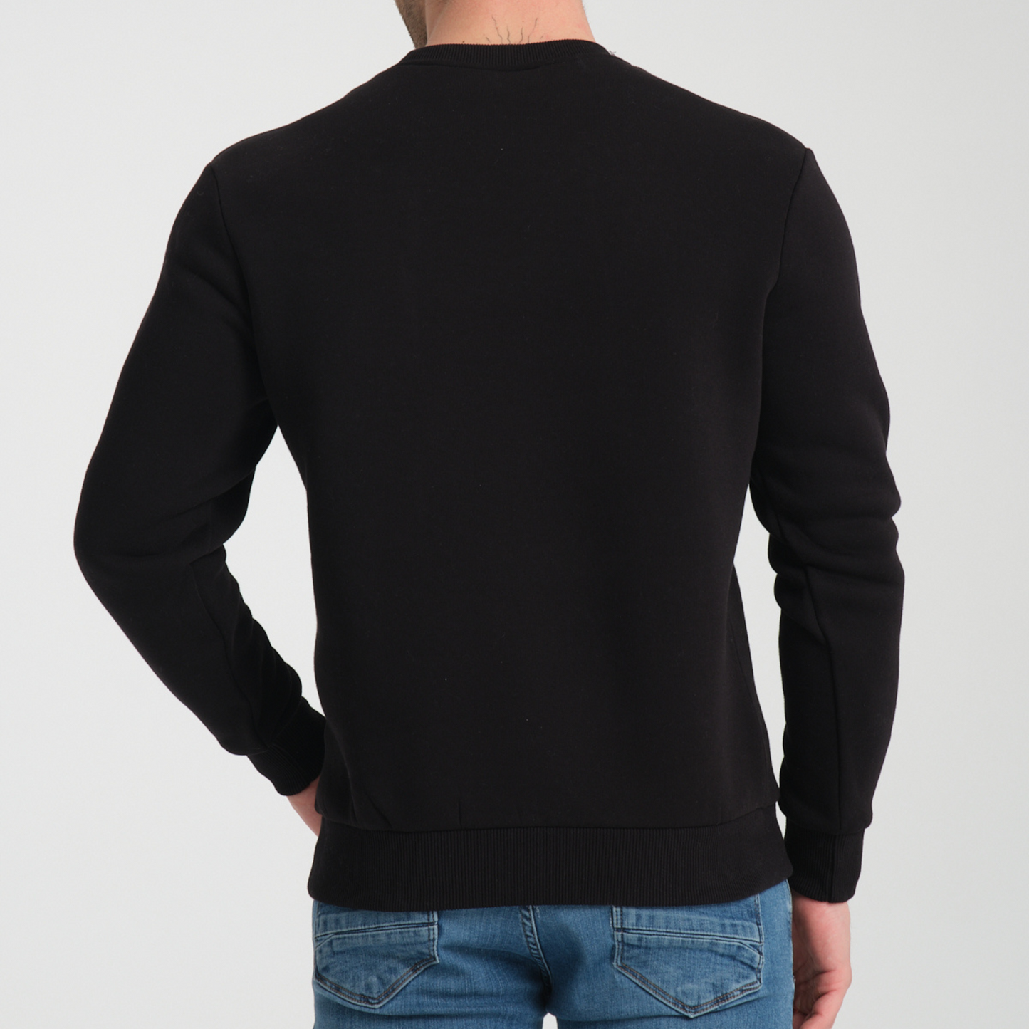 Felpa Black Basic Girocollo - Interno Felpato - Felpa 38