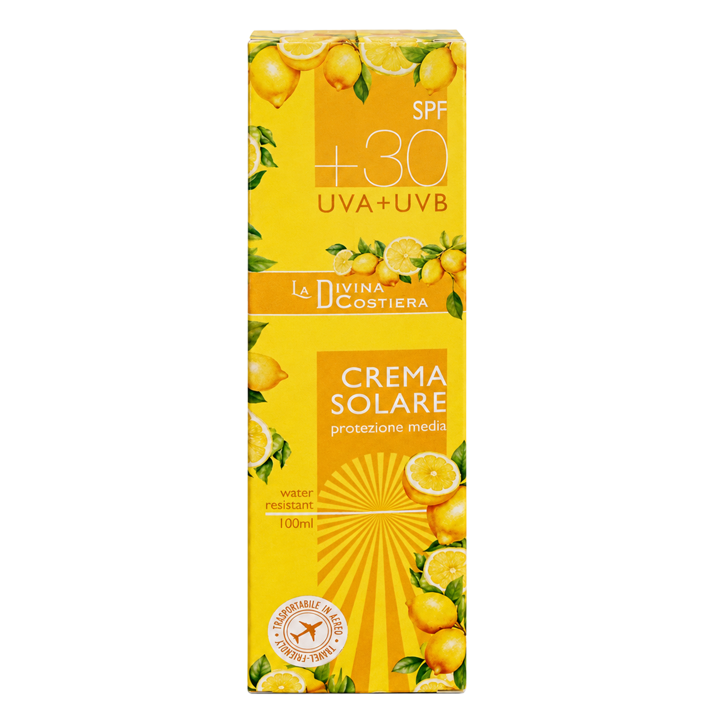 Crema Solare Spray SPF 30 (100 ml) | Protezione Media UVA + UVB, Water Resistant | Solare Trasportabile in Aereo (Travel-Friendly) | Made in Italy