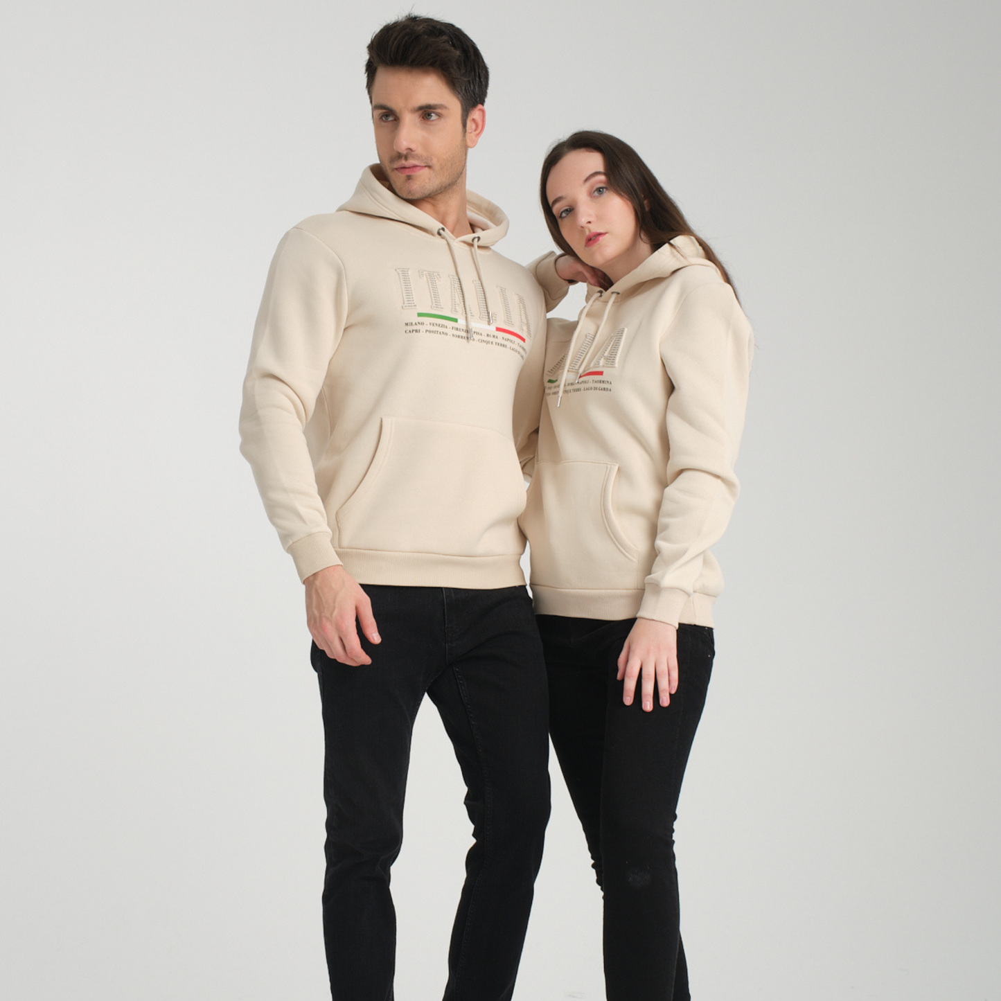 Felpa con Cappuccio Hoodie Italia Yellow Butter - Interno Felpato - Felpa 20