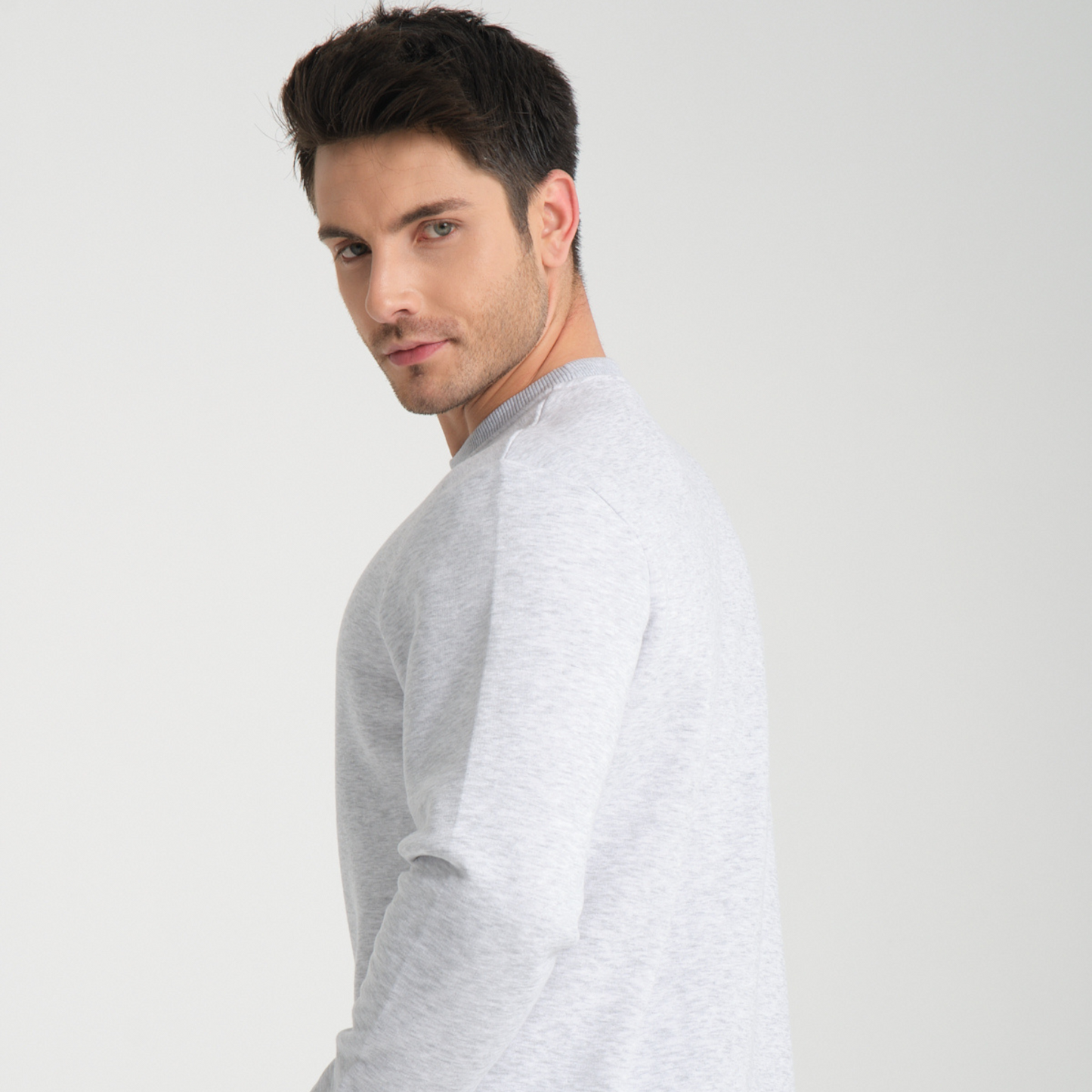 Felpa Snow Melange Basic Girocollo - Interno Felpato - Felpa 38