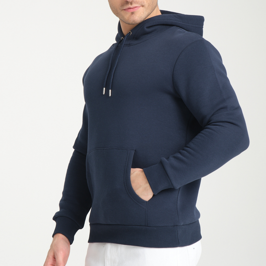 Felpa con Cappuccio Blu Navy - Interno Felpato - Felpa 39