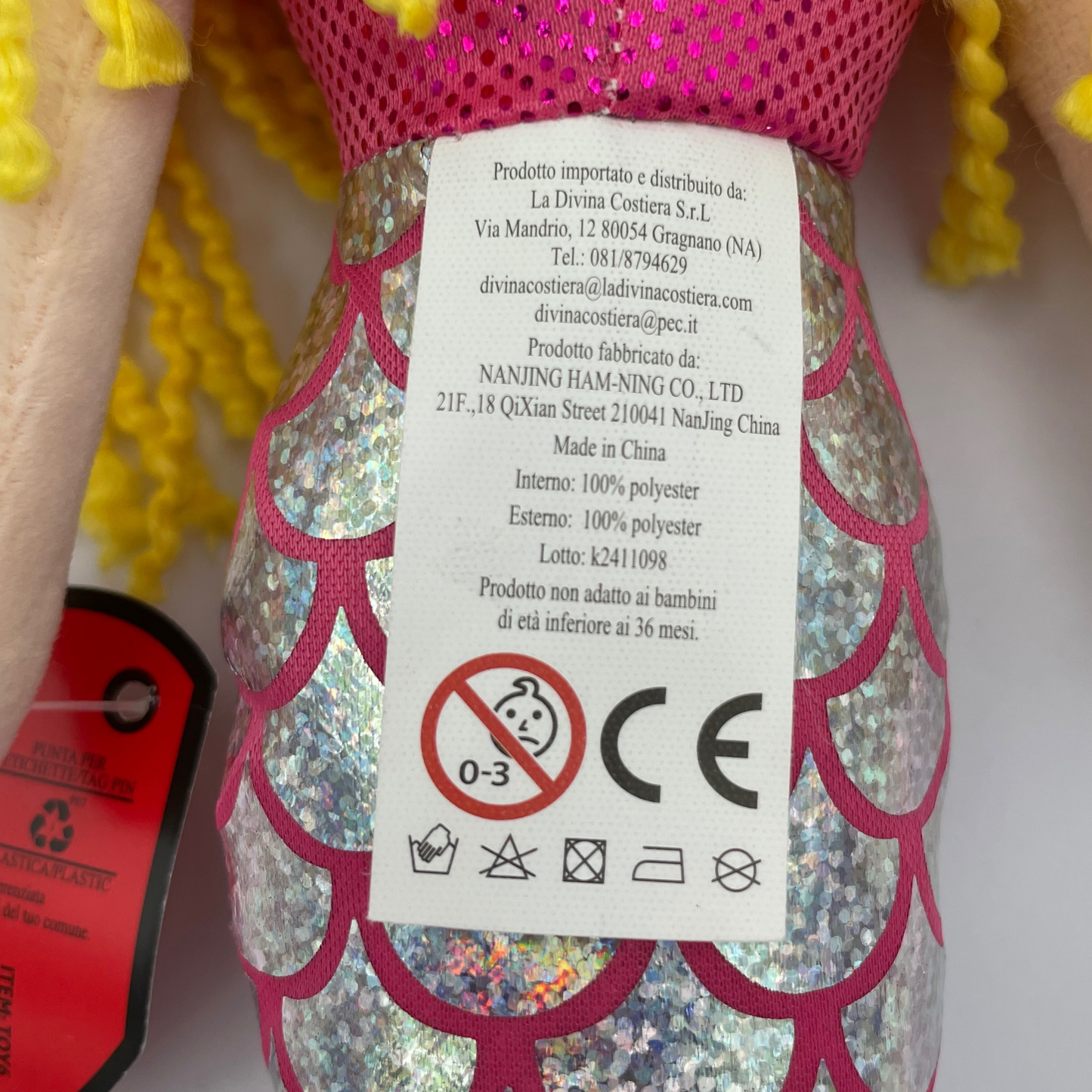Peluche Sirenetta 35 cm con Dettagli Brillanti - MIRA - cod. TOY 6
