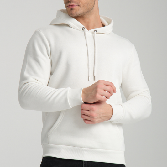 Felpa con Cappuccio White - Interno Felpato - Felpa 39