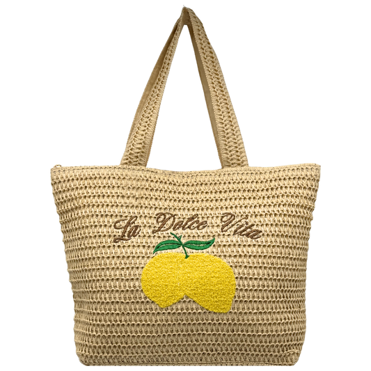 Straw Bag - Lemon Bag - 45x35x14 cm