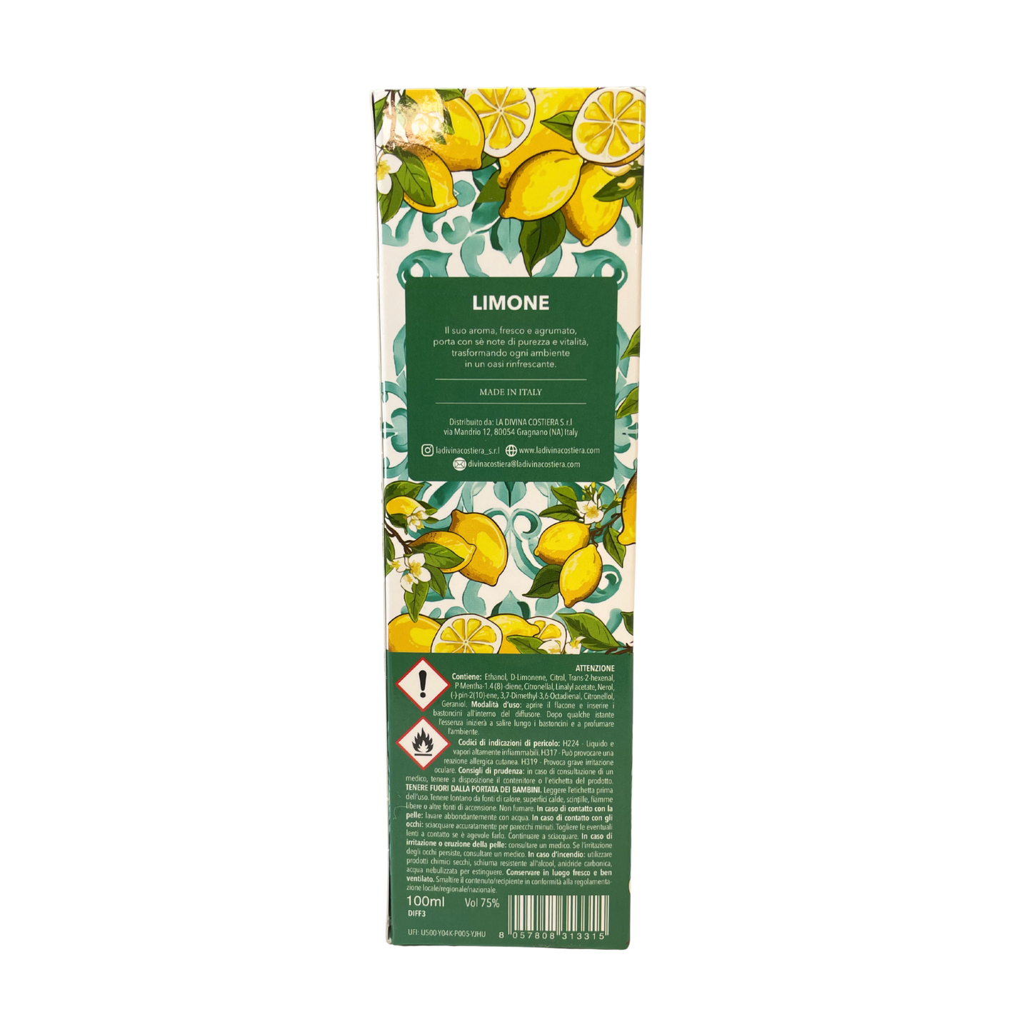 Diffusore a bastoncini per ambienti - LIMONE Home Fragrance - profumatore da 100 ml - DIFF3