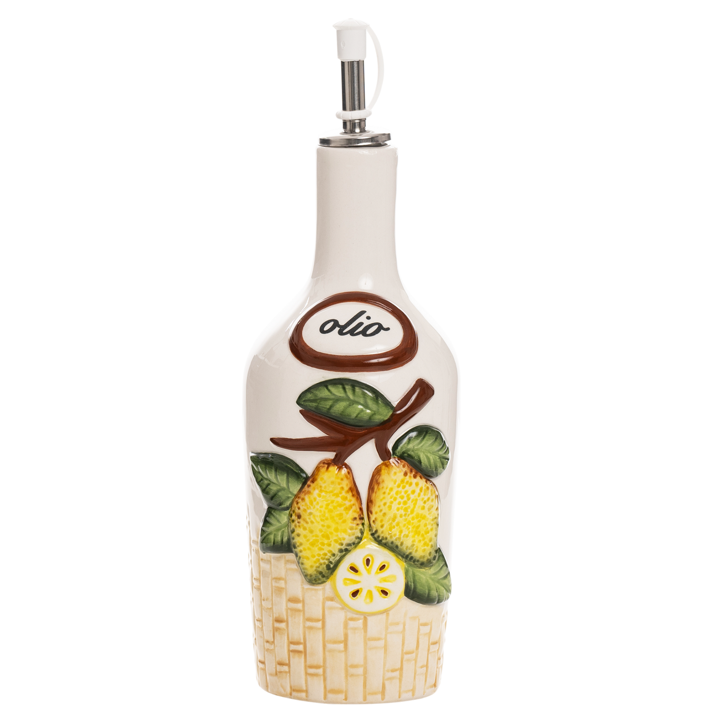 Oliera in Ceramica con Limoni 3D e Versatore Salvagoccia - SF149