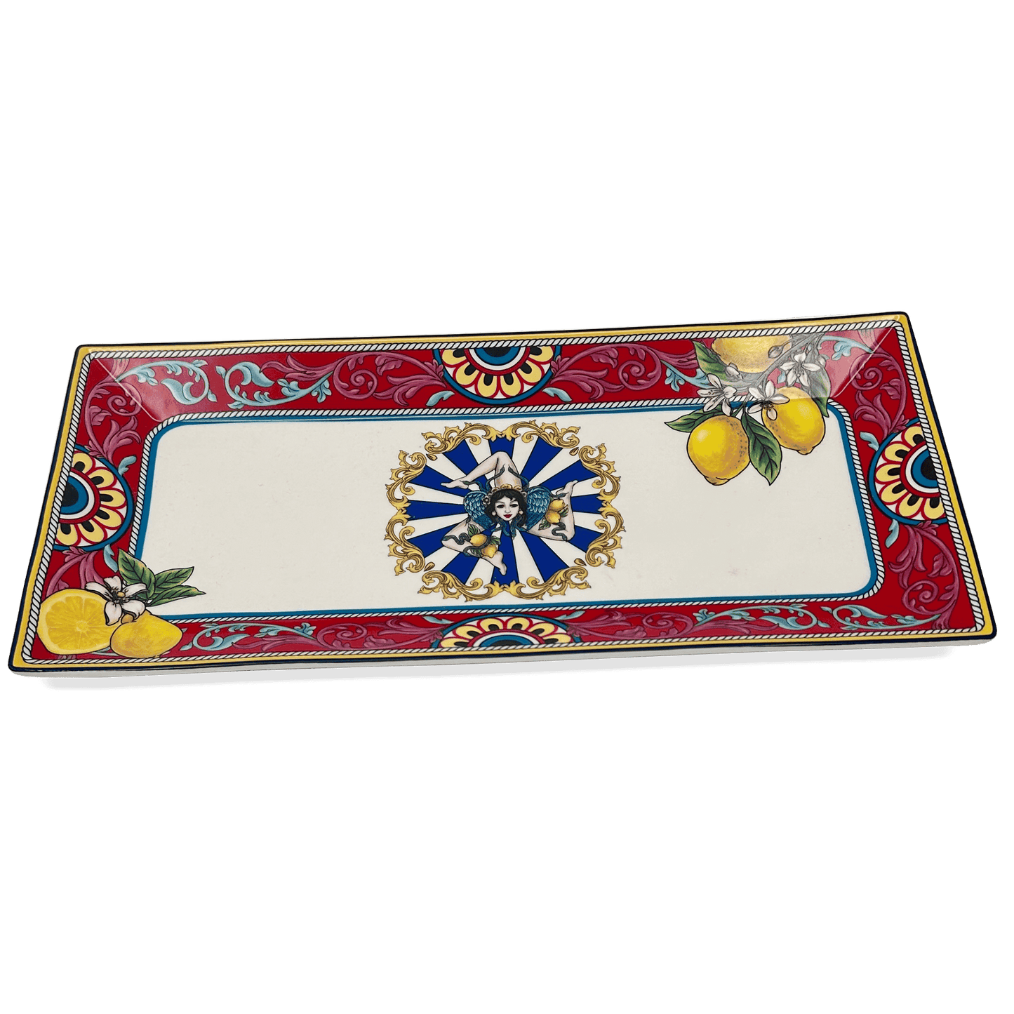 Box Ceramica luxury Trinacria Platter - 1 rectangular plate 30.5 cm
