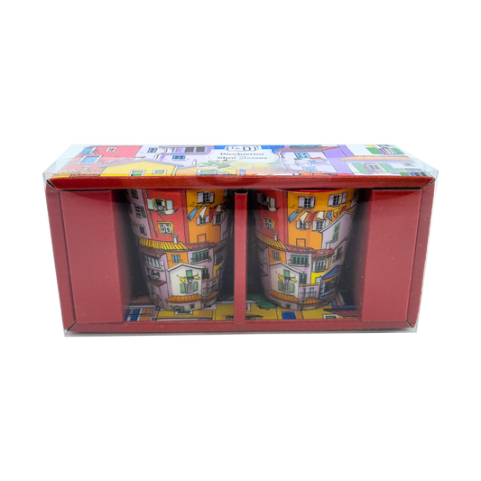 Coppia di Bicchierini in Ceramica Tiny Houses - SF190