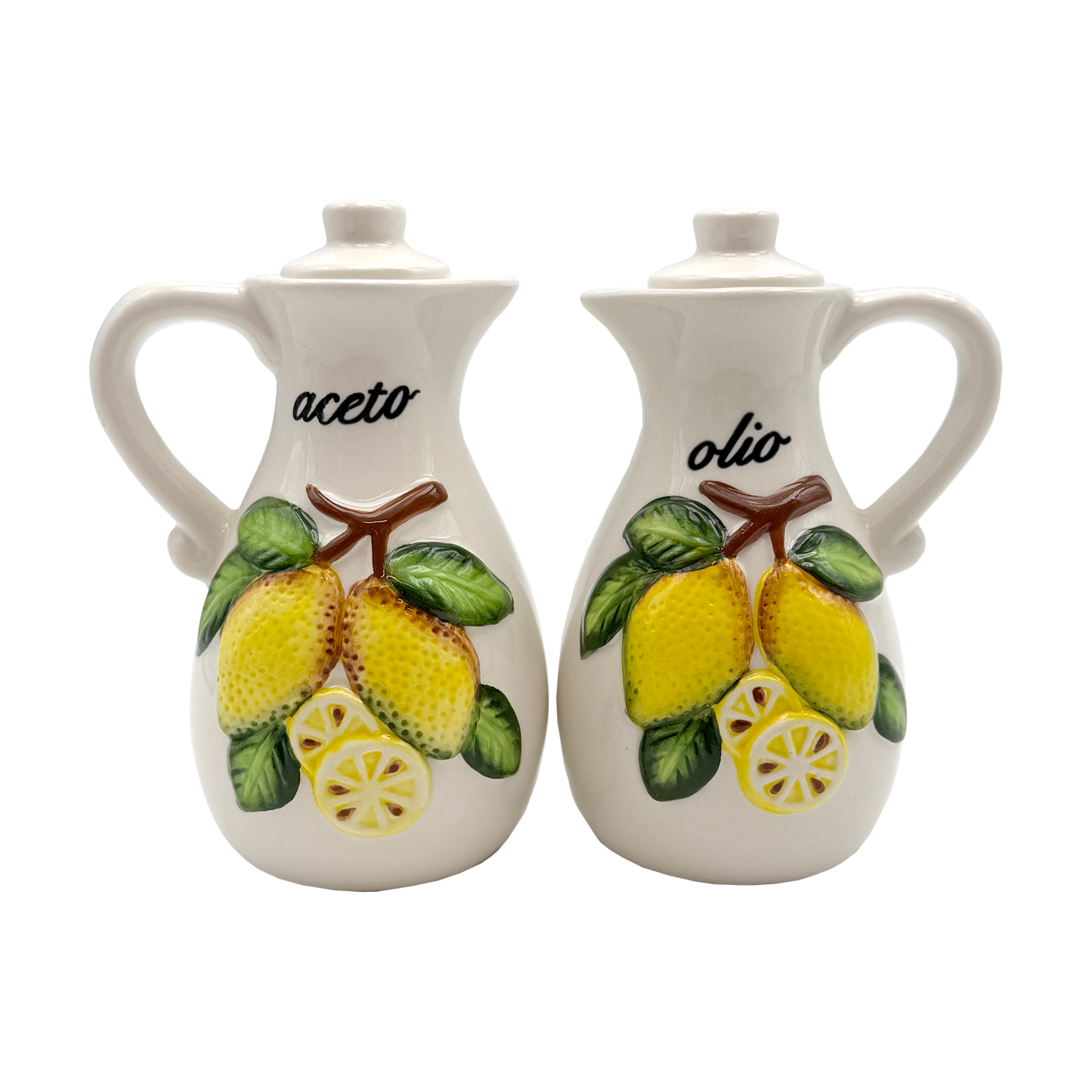 Set olio e aceto in ceramica con Limoni - SF219L