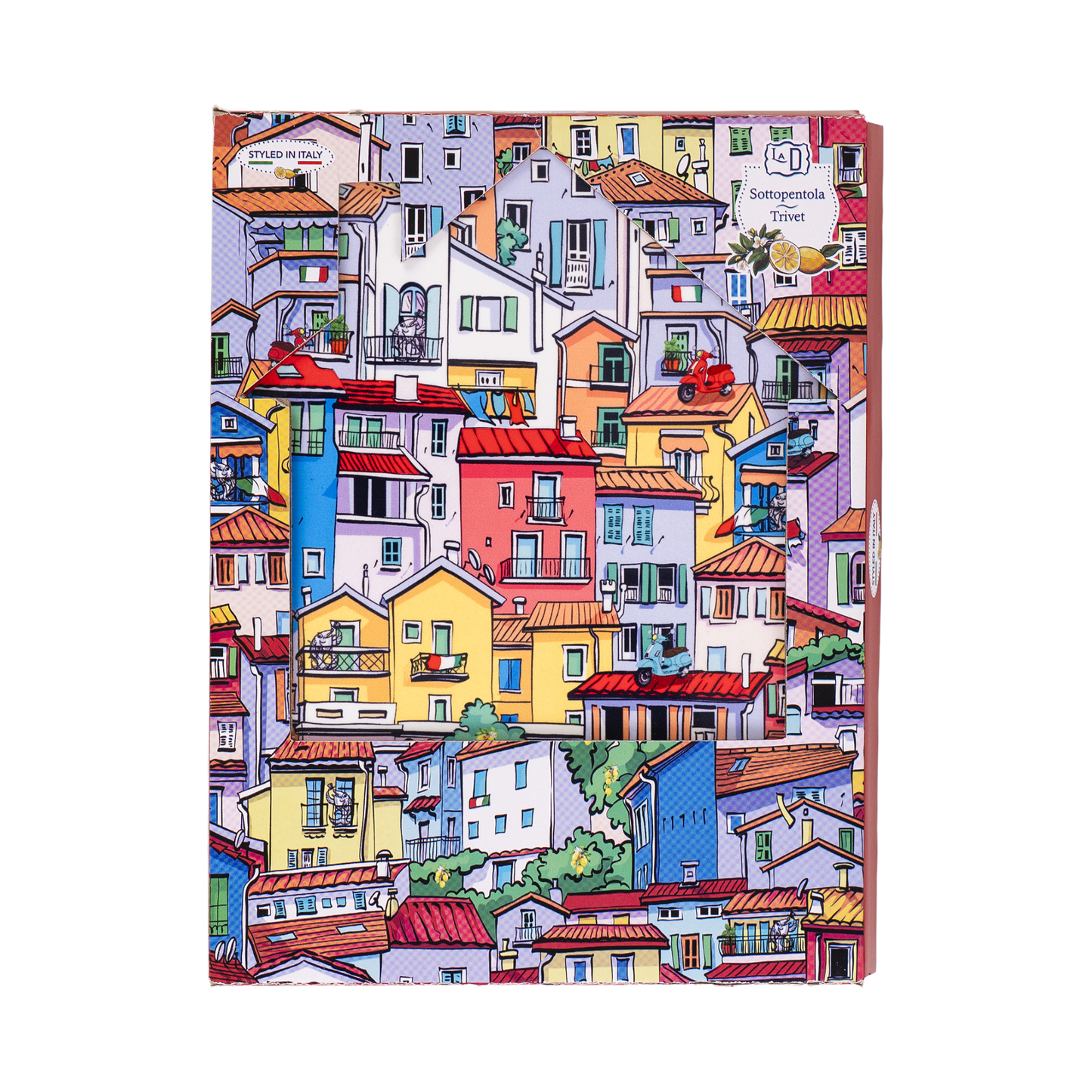 Sottopentola in ceramica Tiny Houses - Decorazione Casette Colorate - SF224