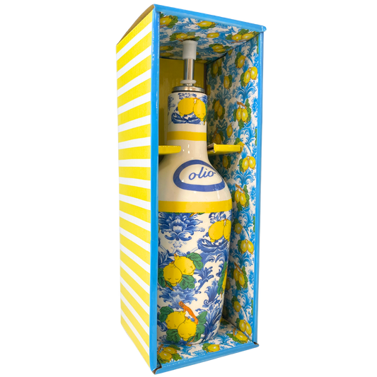 Oliera Blu La Divina - Oliera in ceramica decorata con confezione - SF273