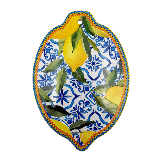 Sottopentola decorativo in ceramica Lemon Shape con Mix Maiolica - 15x21 cm - SF299