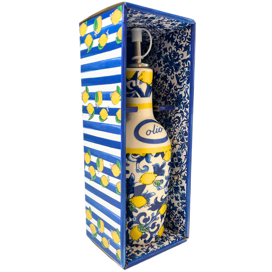 Oliera Blu Zagara - Oliera in ceramica decorata con confezione - SF331