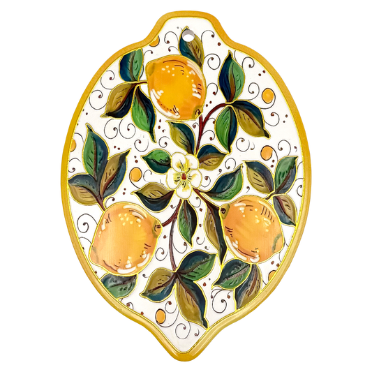 Sottopentola decorativo in ceramica con limoni - 15x20 cm - SF351
