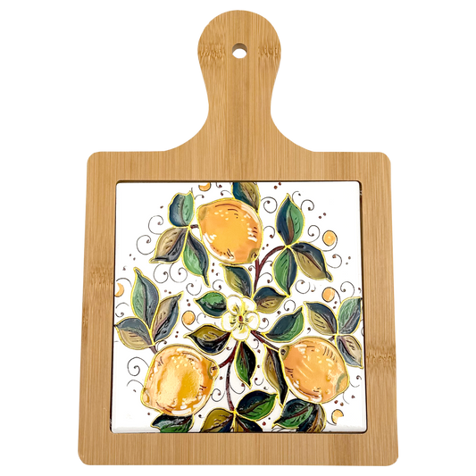 Sottopentola decorativo in ceramica e bambù - 19x27 cm - SF353