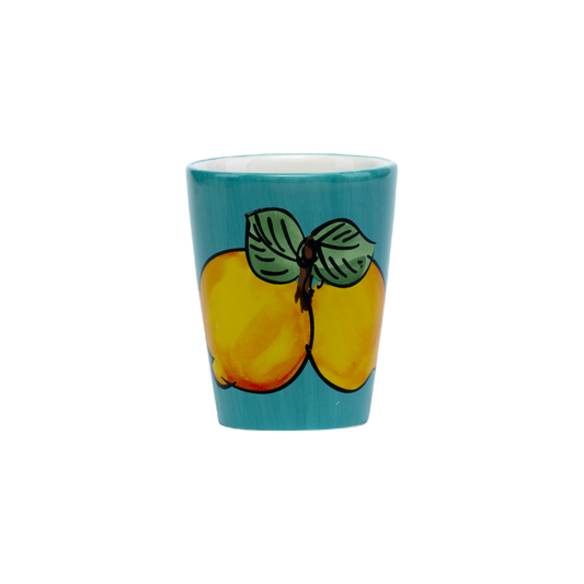 Bicchierino in Ceramica con Limone Dipinto - Diverse colorazioni