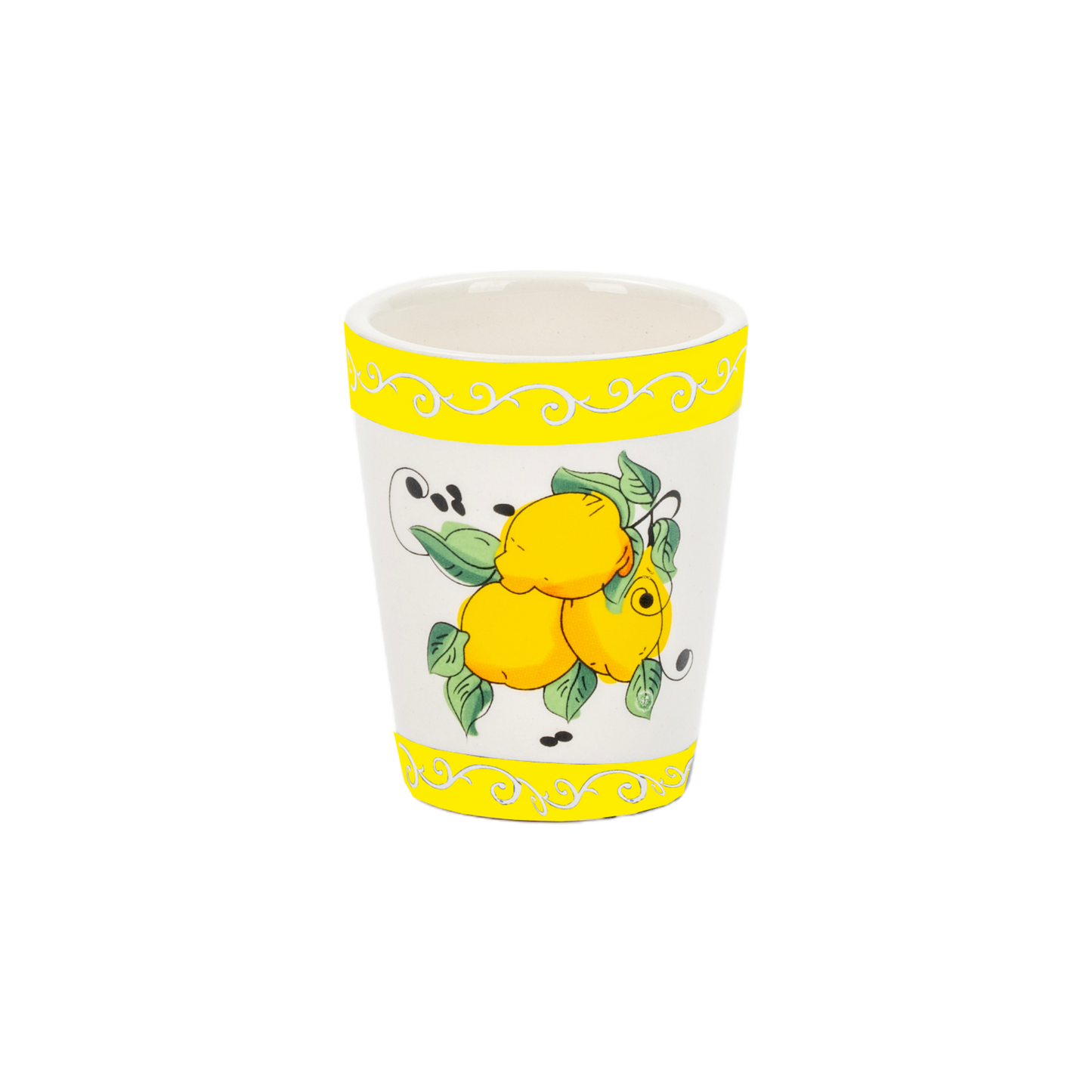 Bicchierino in Ceramica con Bordo Blu e Giallo Limone - SF96