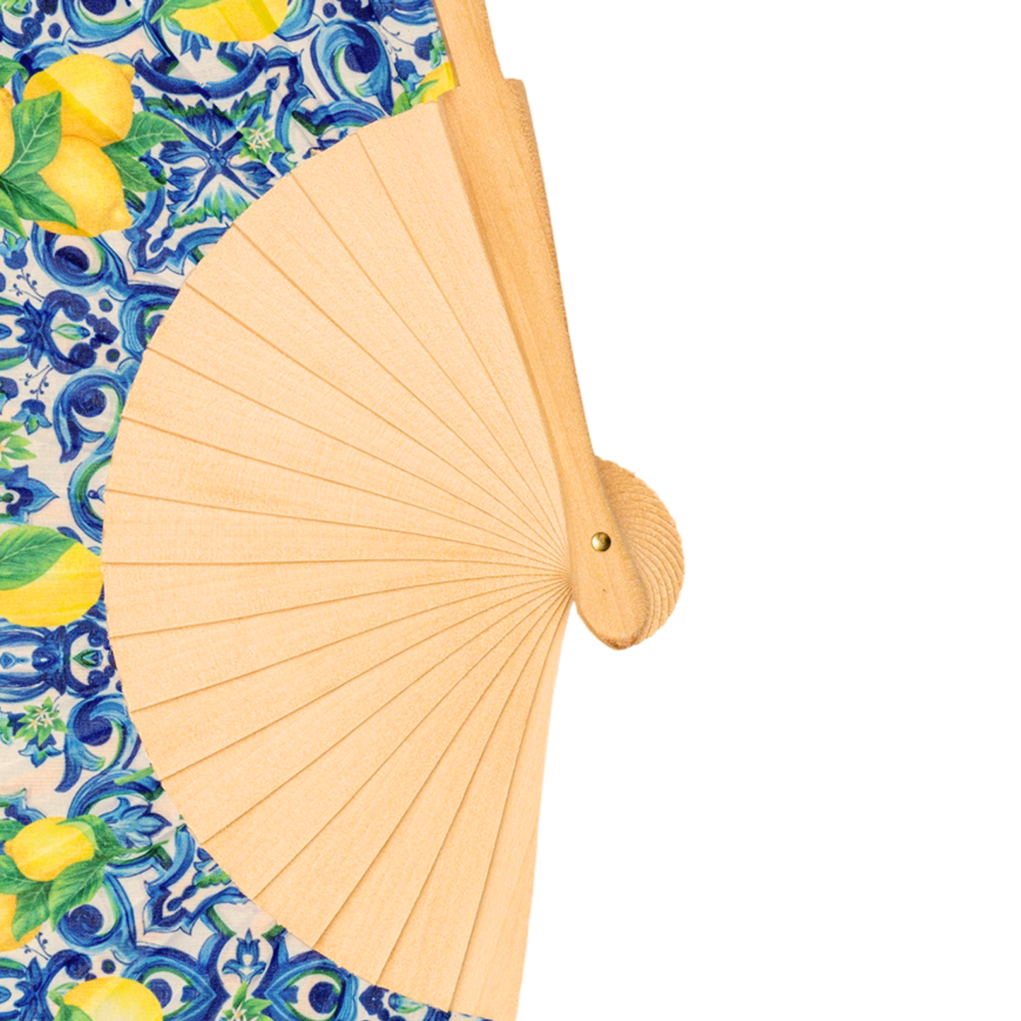 Ventaglio pieghevole in stile maiolica con limoni – Design Mediterraneo - VAR 16-01