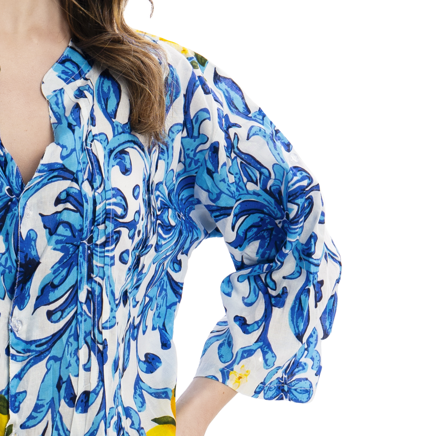 Abito estivo Kaftano Donna con Limoni e Maioliche - VEST 106 - K01