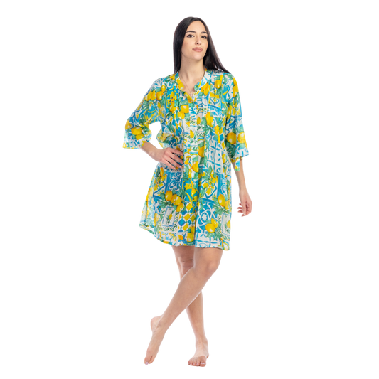 Abito estivo Kaftano Donna colorato Lemon - VEST 106 - K04