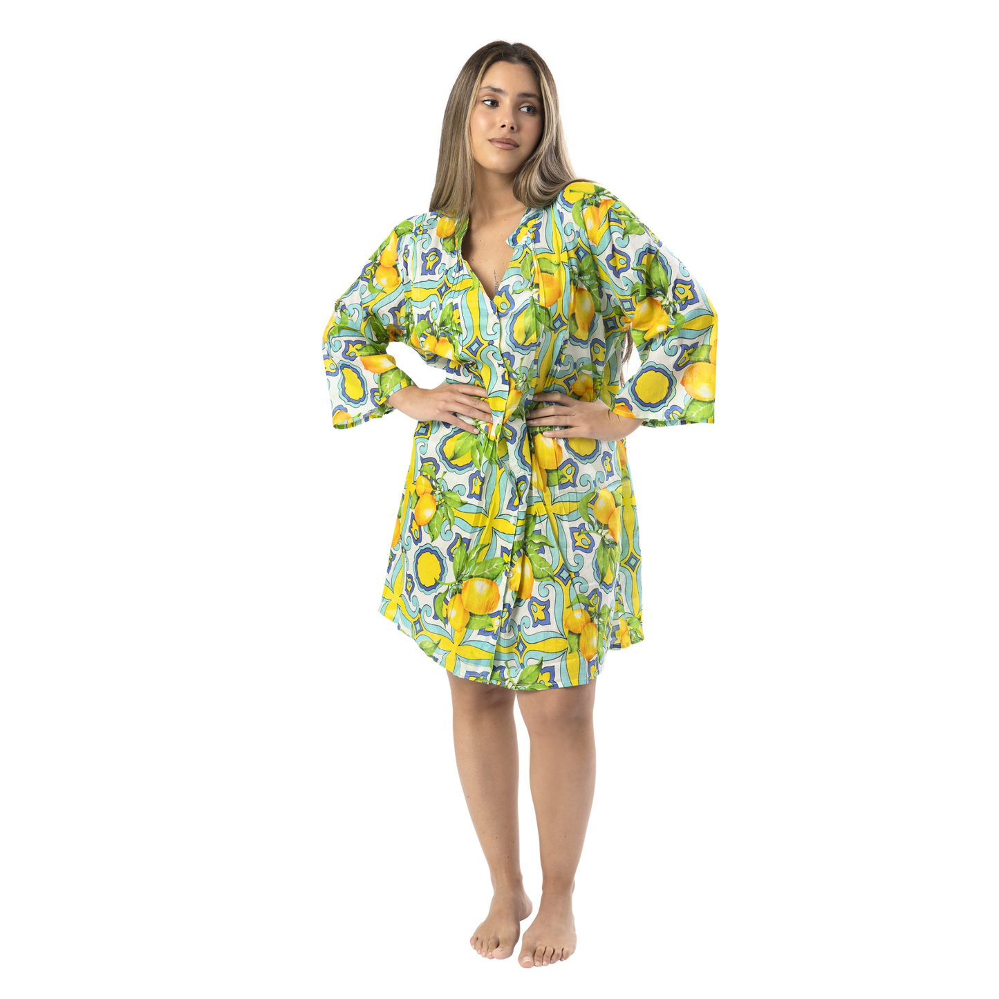 Abito estivo Kaftano Donna colorato Lemon - VEST 106 - K04