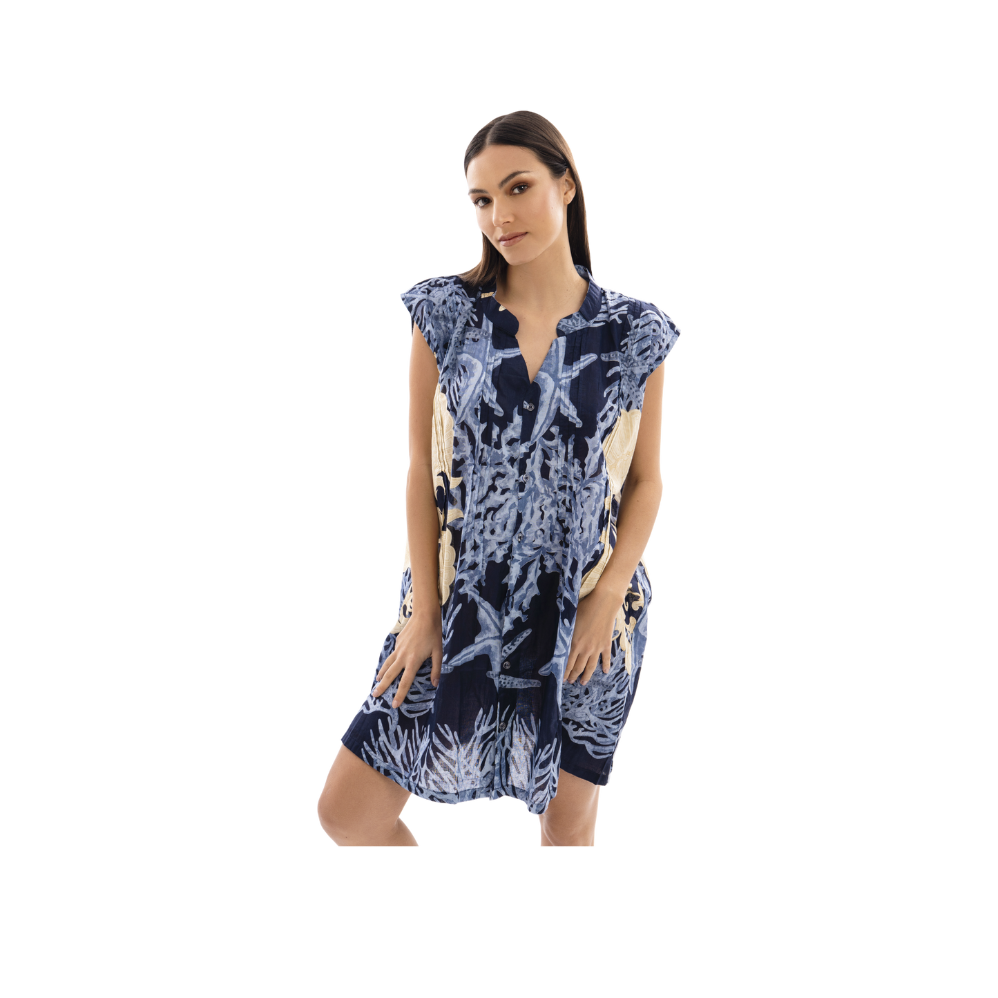 Abito estivo Kaftano Smanicato Donna colorato Lemon - VEST 172 - KS02
