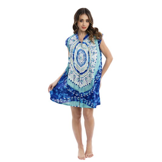 Abito estivo Kaftano Smanicato Donna colorato Lemon - VEST 172 - KS02