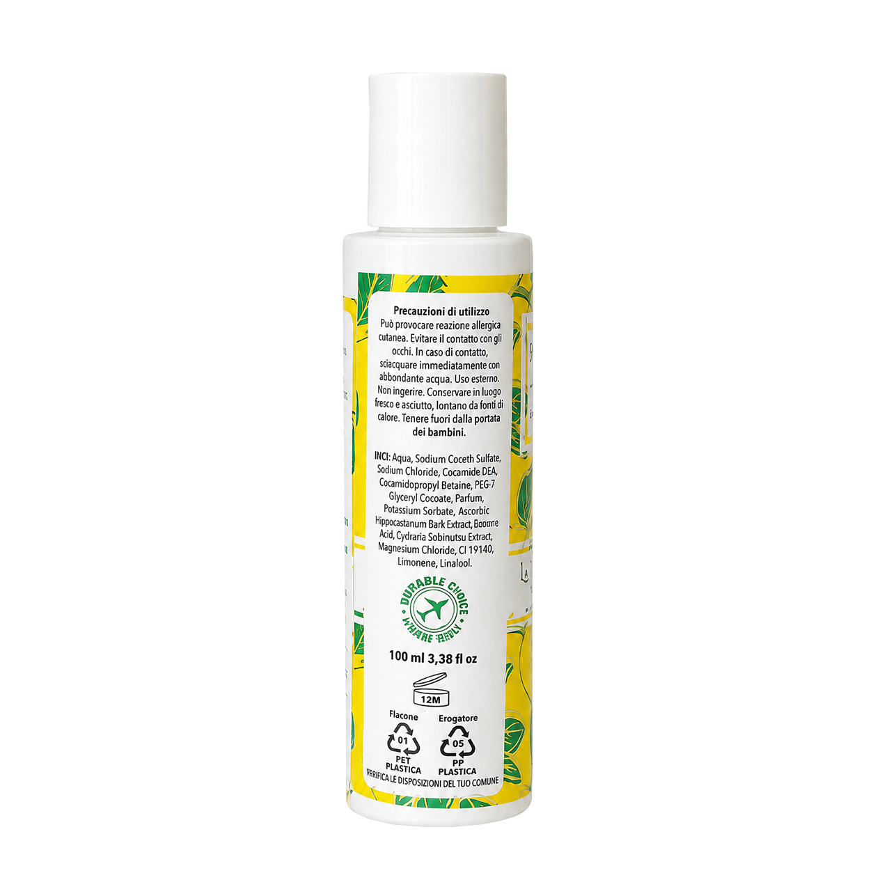 Shampoo al Limone con Estratti di Carciofo e Ippocastano – Vegan, 100 ml