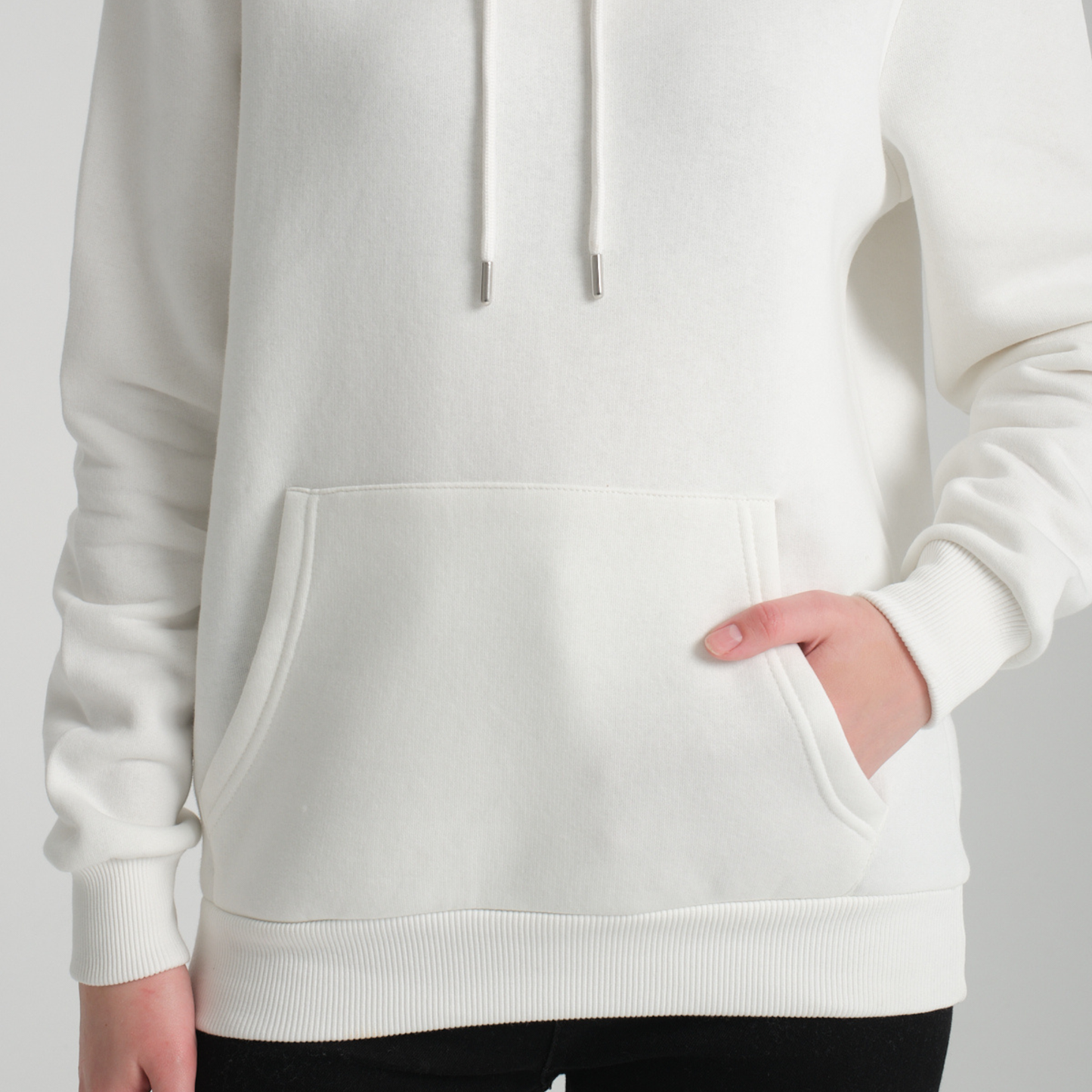 Felpa con Cappuccio White - Interno Felpato - Felpa 39 Donna