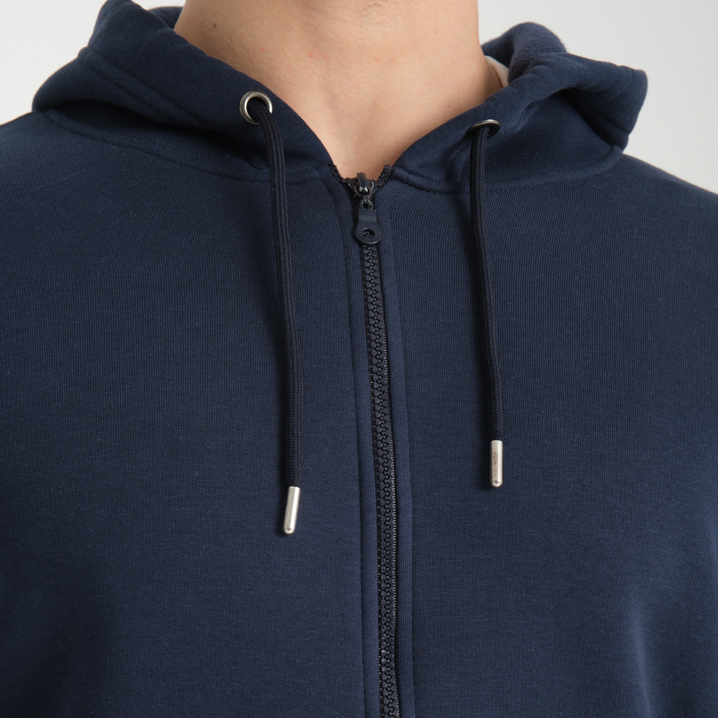 Felpa con Cappuccio e Cerniera Blu Navy - Interno Felpato - Felpa 40