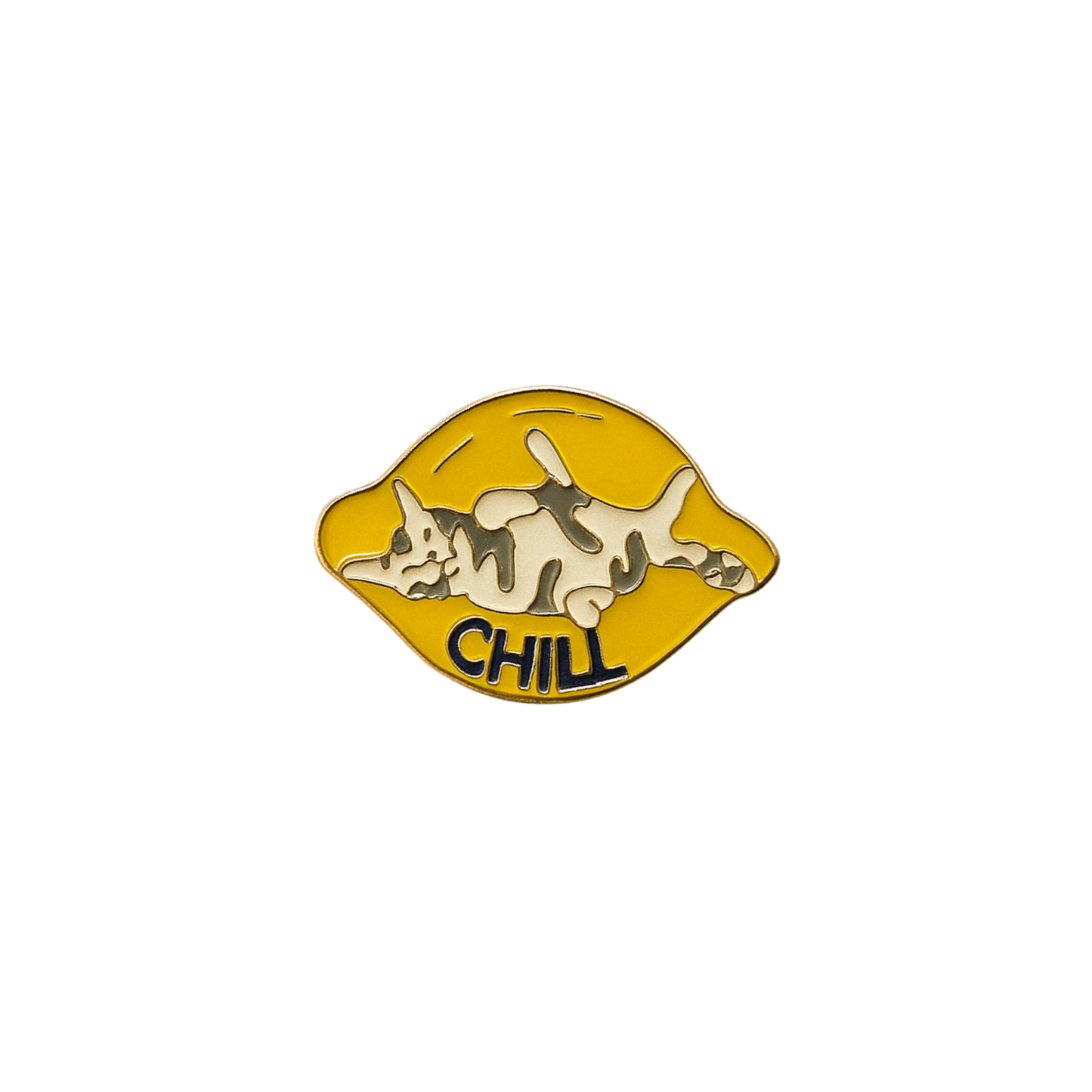 Spilla Italiana – Gatto Relax su Limone “CHILL” – Dolce Vita Mood – #12