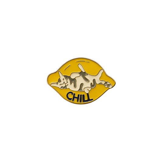 Spilla Italiana – Gatto Relax su Limone “CHILL” – Dolce Vita Mood – #12