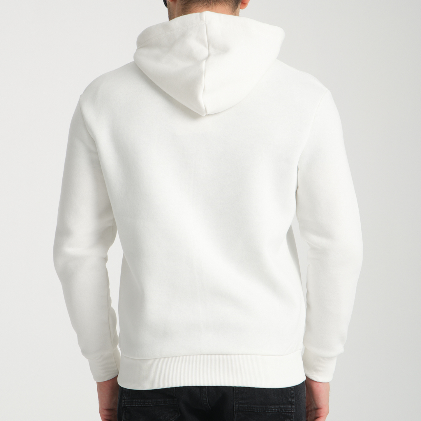 Felpa con Cappuccio e Cerniera White - Interno Felpato - Felpa 40