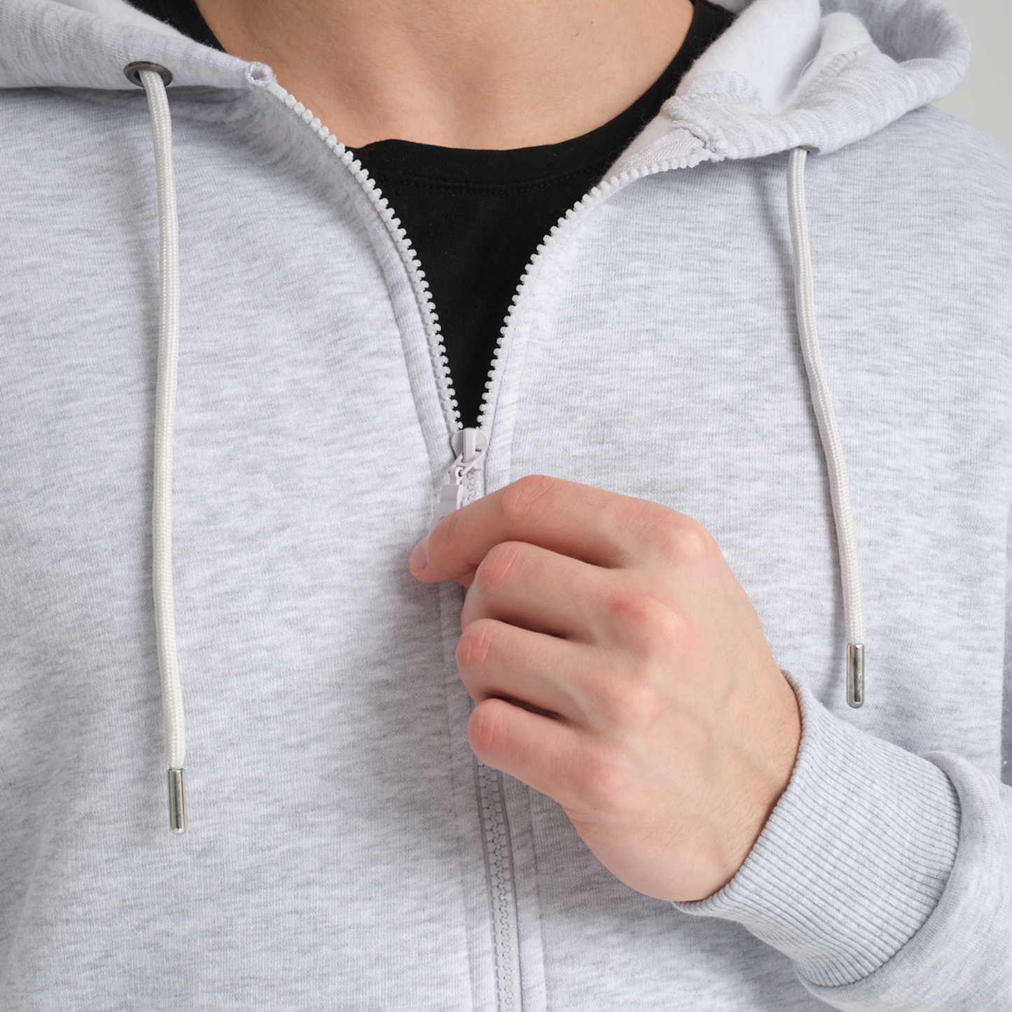 Felpa con Cappuccio e Cerniera Snow Melange - Interno Felpato - Felpa 40