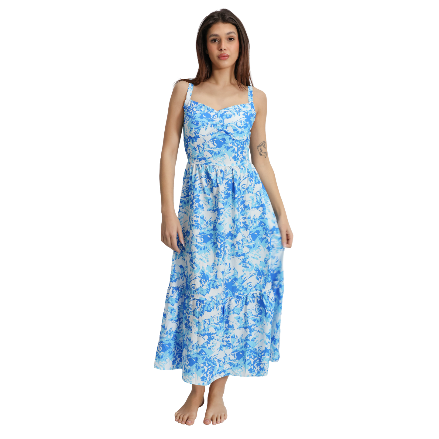 Vestito lungo con spallina larga in diverse fantasie - VEST191