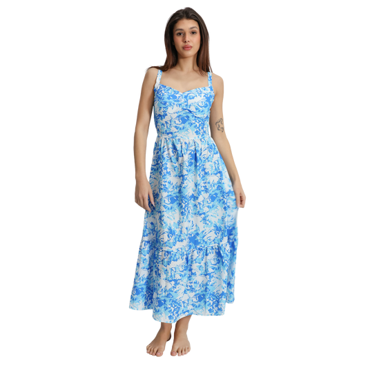 Vestito lungo con spallina larga in diverse fantasie - VEST191