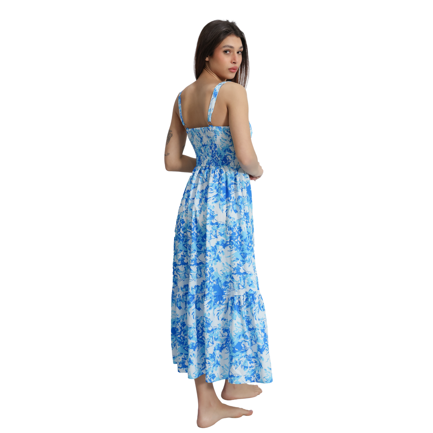 Vestito lungo con spallina larga in diverse fantasie - VEST191