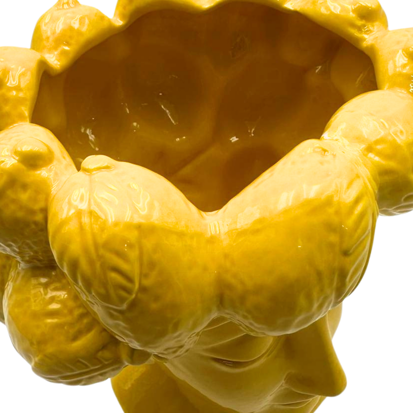 Testa di Moro in Ceramica Gialla Maxi 27 cm - Vaso Decorazione Siciliana | SF196