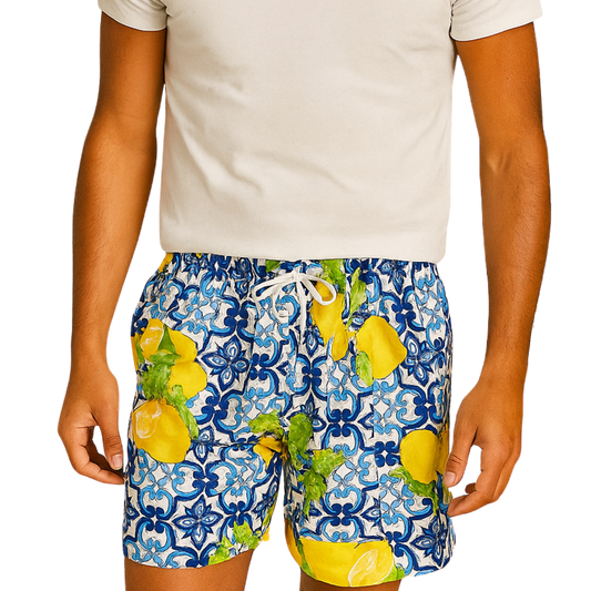 Pantaloncino Uomo Full Print - Lemon Blue - VEST 176
