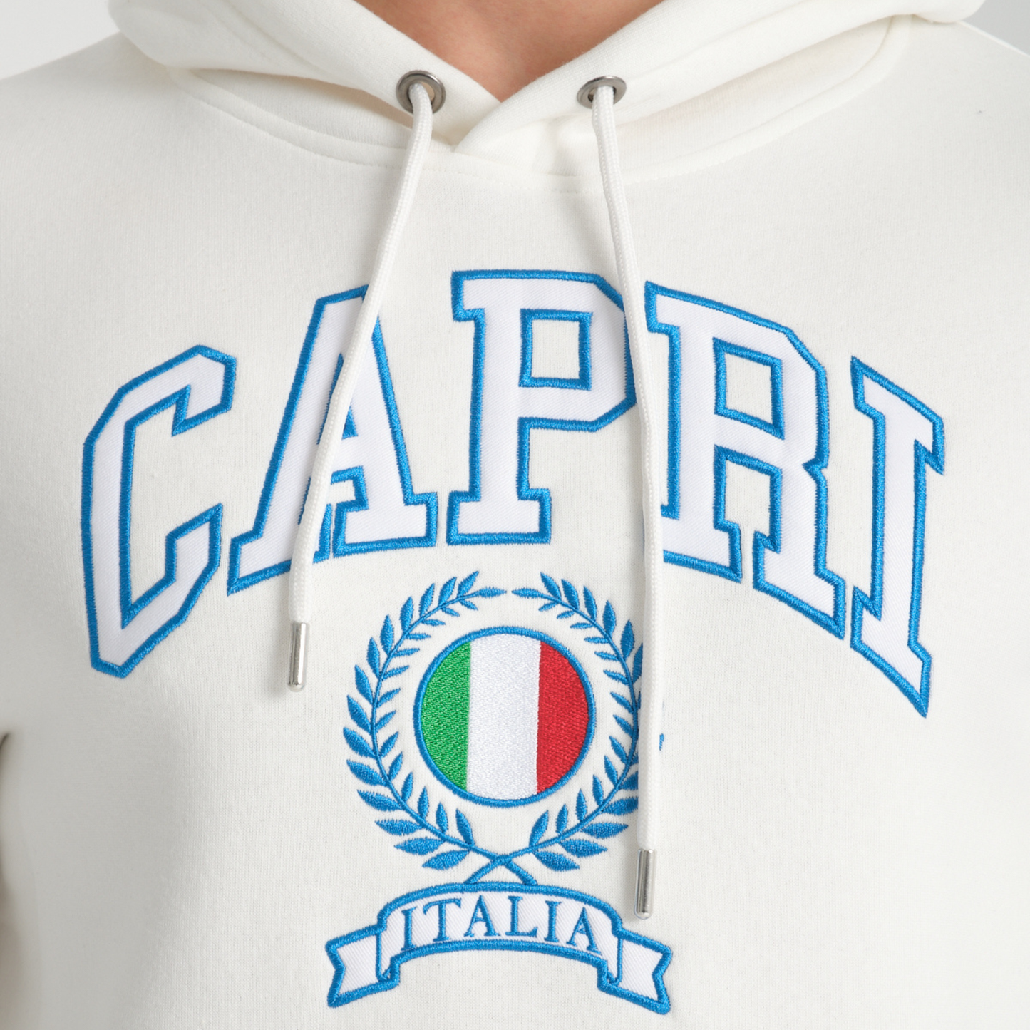Felpa con Cappuccio Hoodie Capri White - Interno Felpato - Felpa 23