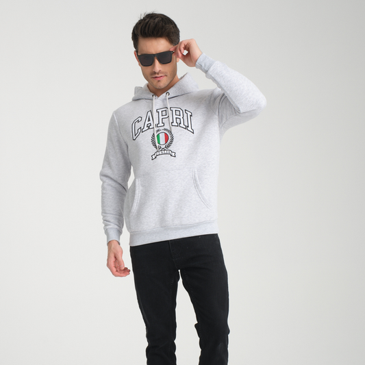 Felpa con Cappuccio Hoodie Capri Snow Melange – Interno Felpato - Felpa 23